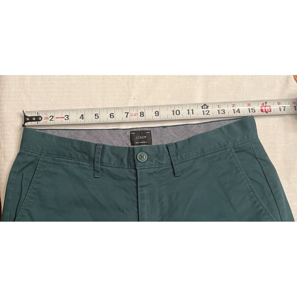 J Crew Pants 29x32 Green Chino 770 Straight Leg Holiday Slacks 97% Cotton - Picture 7 of 9